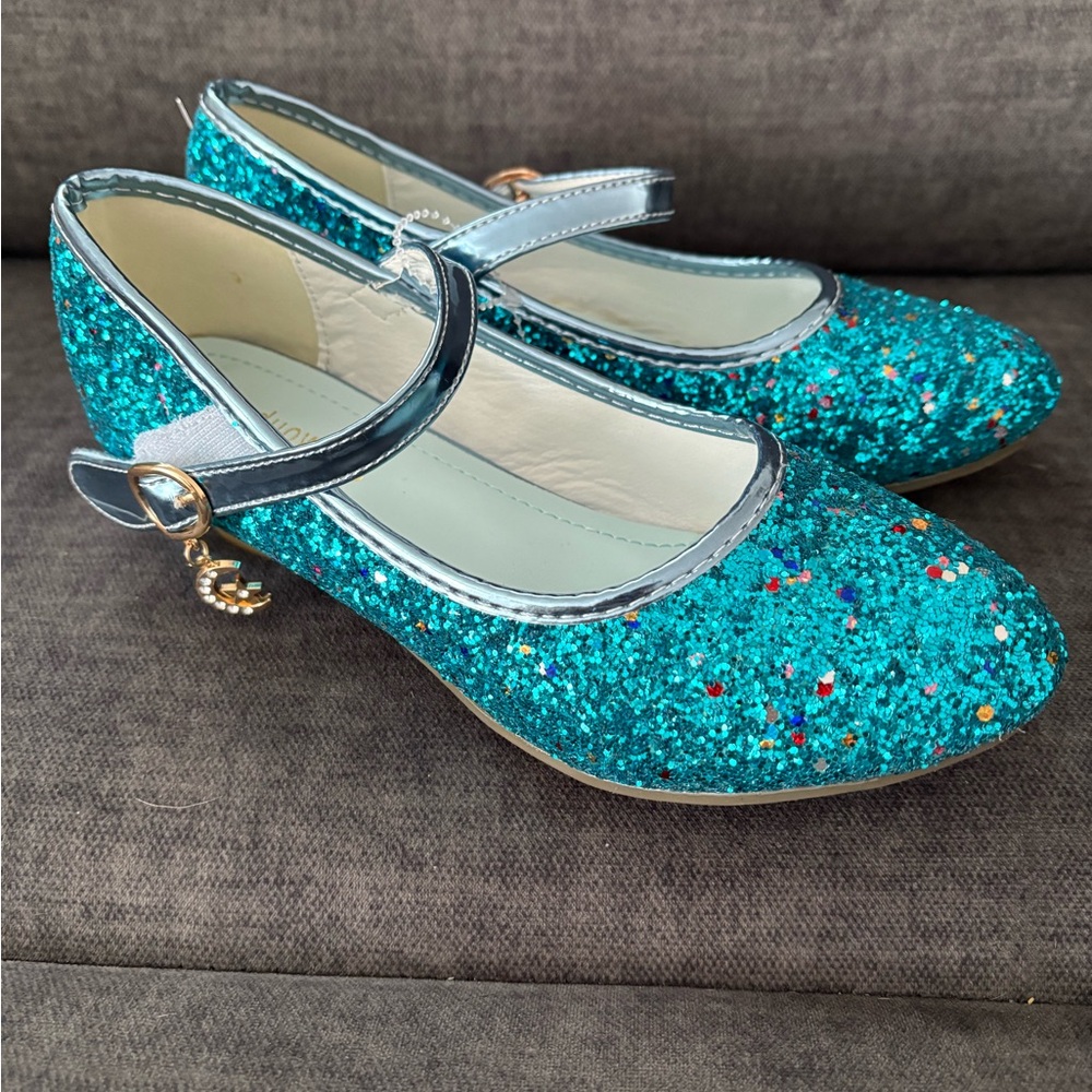 Glittery Blue Mary Jane Shoes